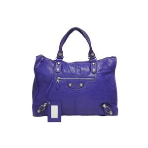 BALENCIAGA Giant City Bag Purple Leather